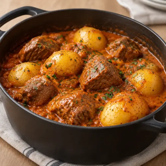 Ragoût de bœuf recette familiale en cocotte