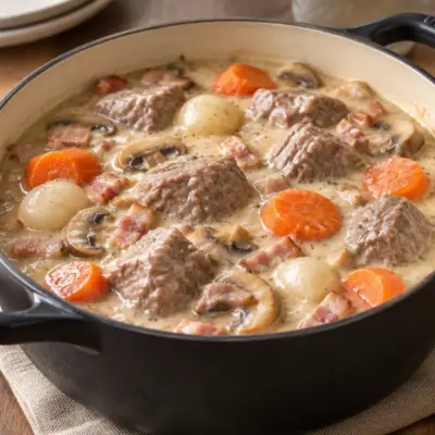 Ragoût de bœuf crémeux facile en cocotte