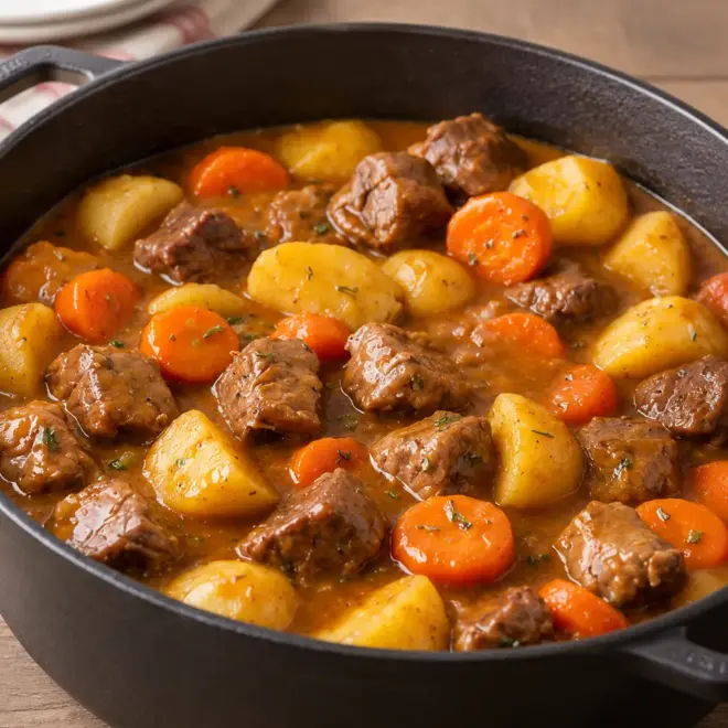 Ragoût de bœuf facile, pommes de terre et carottes