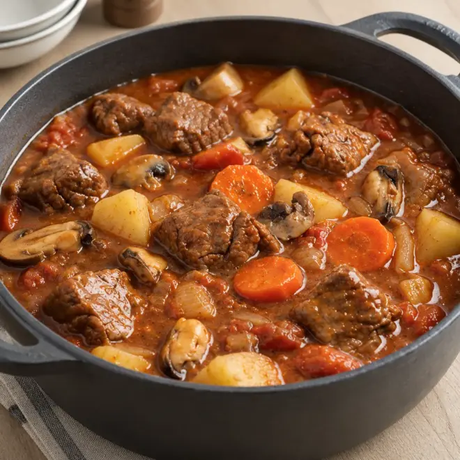 Ragoût de bœuf recette familiale en cocotte