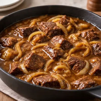 Ragoût de bœuf : recette aux oignons fondants