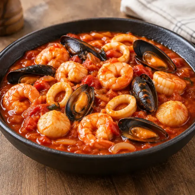 Ragoût de fruits de mer à la tomate facile