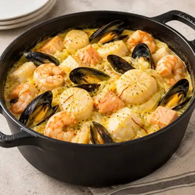 Ragoût de fruits de mer au safran facile