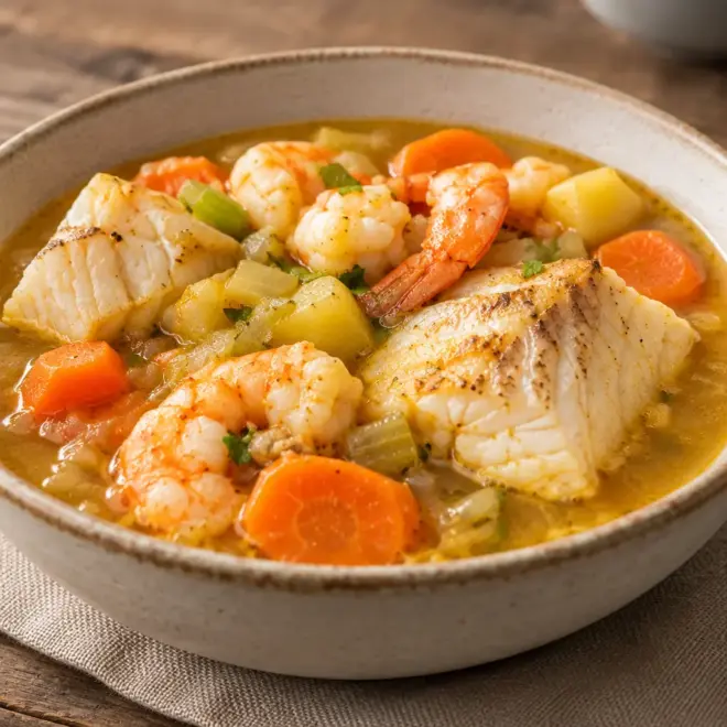 Ragoût de fruits de mer facile au poisson blanc