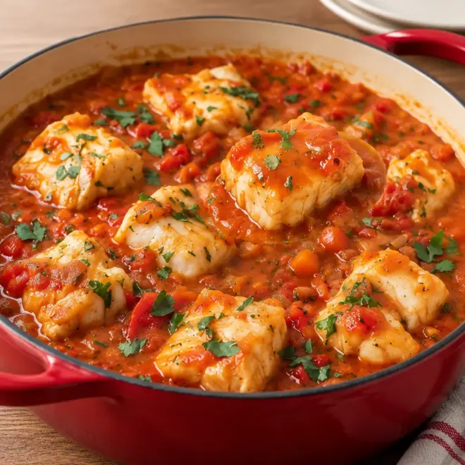 Ragoût de poisson à la tomate facile et fondant