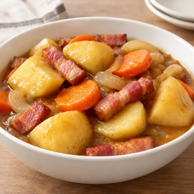 Ragoût de pommes de terre aux lardons facile