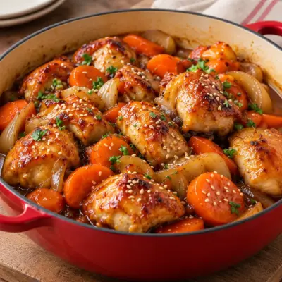 Ragoût de poulet facile aux carottes et oignons