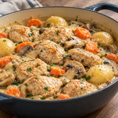 Ragoût de poulet facile et crémeux