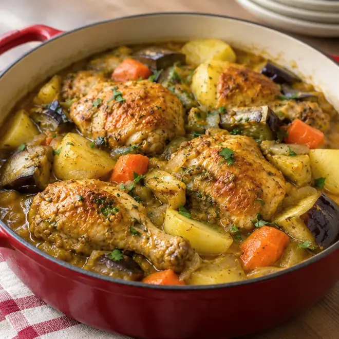 Ragoût de poulet recette facile en cocotte
