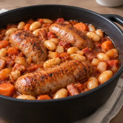 Ragoût de saucisses facile aux haricots blancs