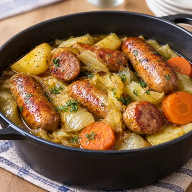 Ragoût de saucisses facile aux légumes tendres