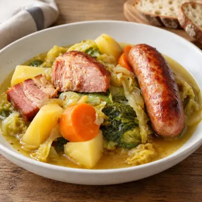Ragoût de saucisses facile au chou et pommes de terre