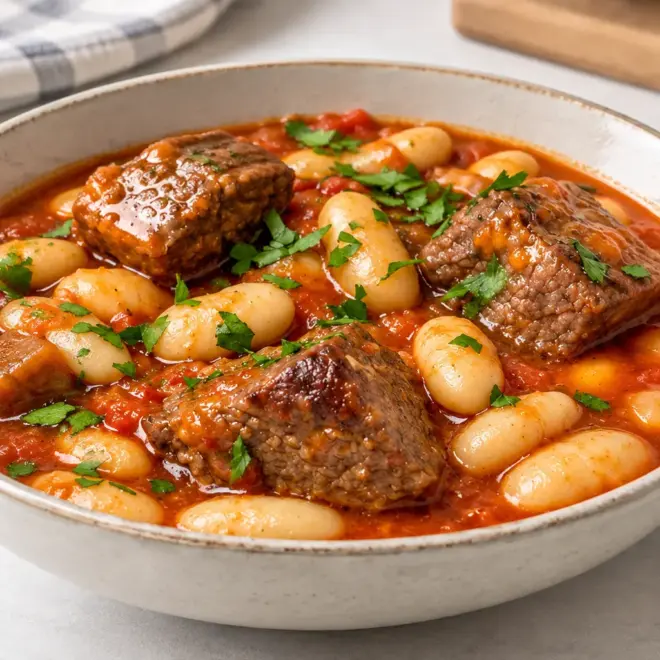 Ragoût de viande aux haricots blancs facile