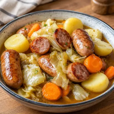 Ragoût de saucisses facile aux légumes et au chou