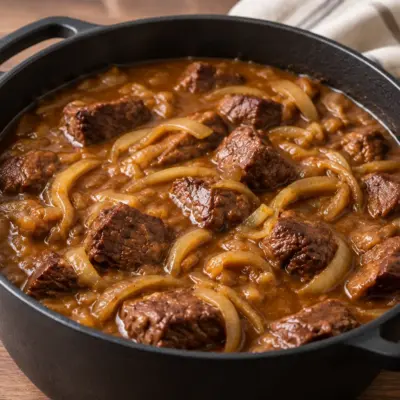 Recette bœuf mijoté facile aux oignons