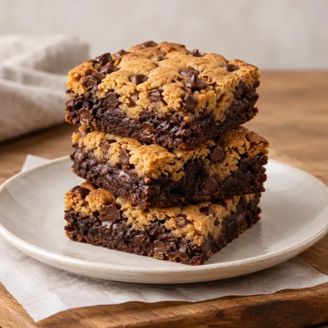Brookie maison, fondant au chocolat et biscuit doré