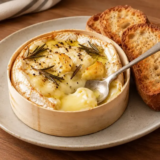 Recette camembert rôti à l’ail et au romarin