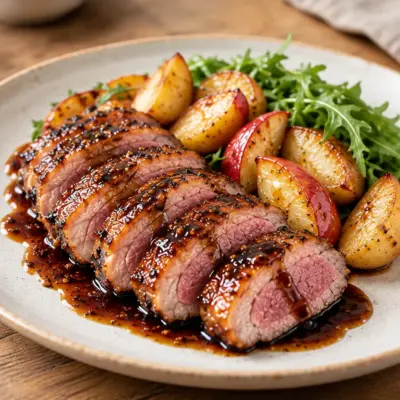 Recette canard au miel, sauce balsamique brillante