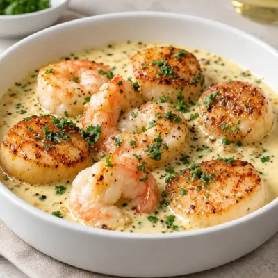 Recette cassolettes gambas Saint-Jacques facile