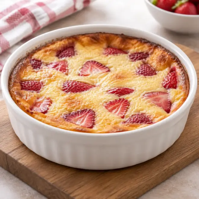 Recette clafoutis fraises facile et moelleuse