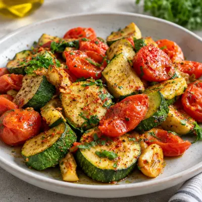 Recette courgettes tomates poêlées facile
