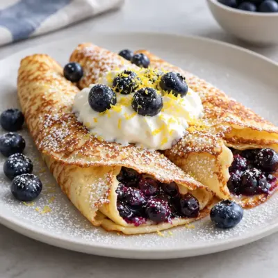 Recette crêpes myrtilles fines au citron