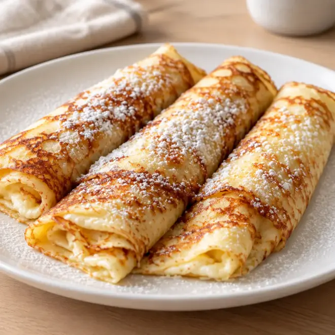 Recette crêpes roulées au fromage gratinées