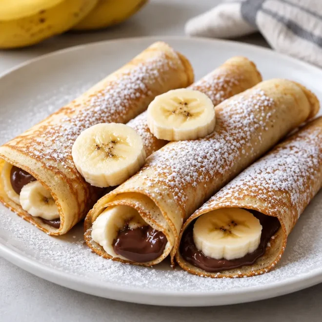 Recette crêpes roulées banane chocolat facile