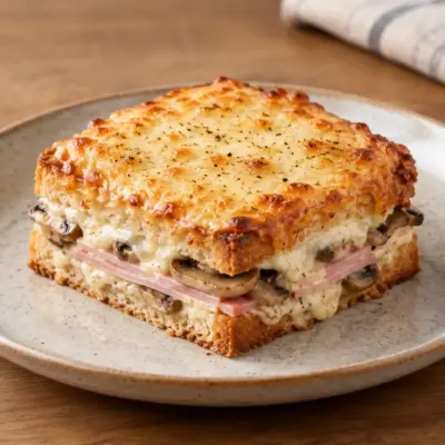 Recette croque-monsieur aux champignons gratiné
