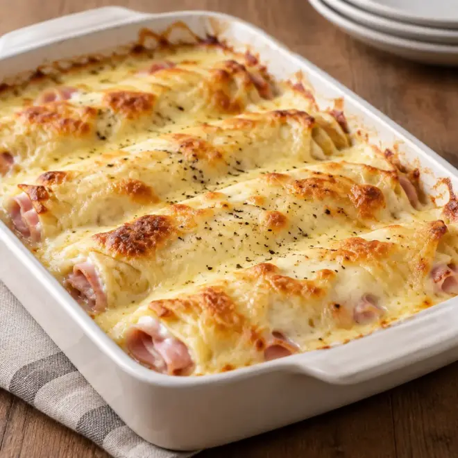 Recette de crêpes gratinées facile au jambon