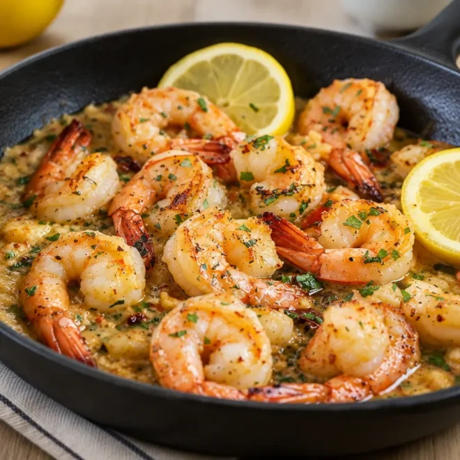Recette de crevettes au beurre, ail et citron