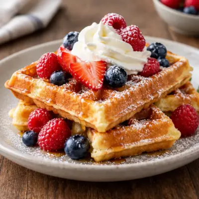 Recette de gaufres dorées, faciles au gaufrier
