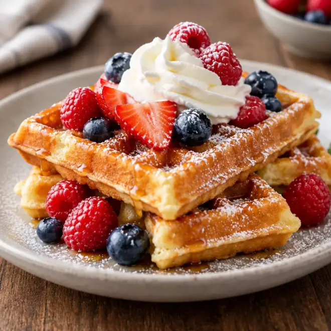 Recette de gaufres dorées, faciles au gaufrier