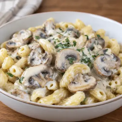 Recette de macaronis aux champignons crémeuse