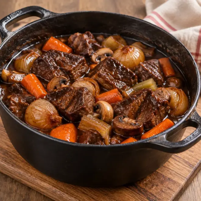 Recette de queue de bœuf mijotée en cocotte
