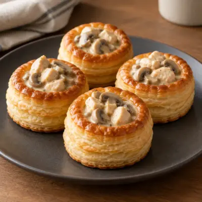 Recette de vol-au-vent au poulet et champignons