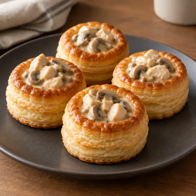 Recette de vol-au-vent au poulet et champignons