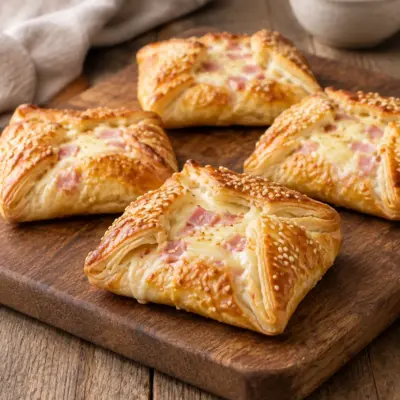 Recette feuilletés jambon fromage dorés et fondants