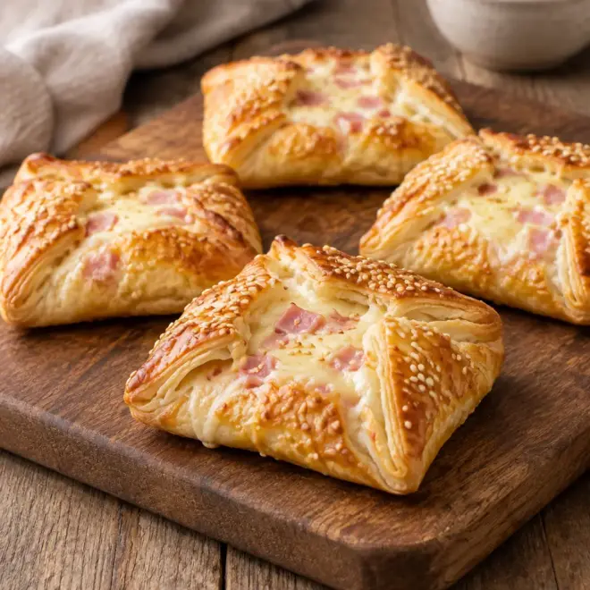 Recette feuilletés jambon fromage dorés et fondants