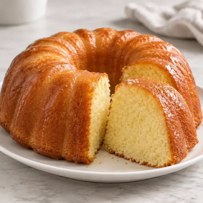 Gâteau bundt à la vanille, mie fine et glaçage brillant