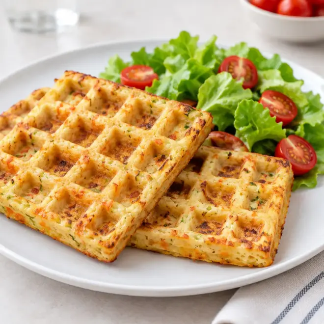Recette gaufres salées, légumes et cœur moelleux