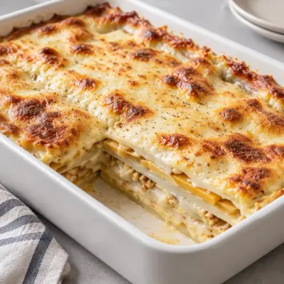 Recette lasagnes endives, noix et béchamel