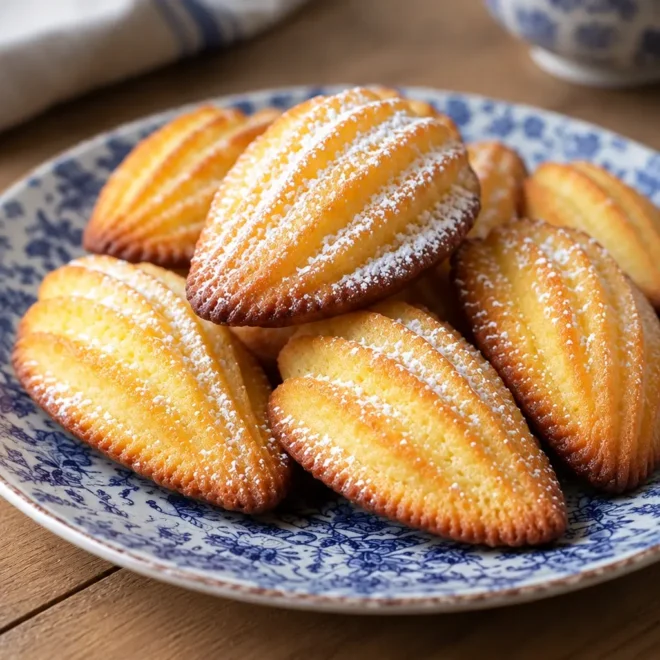 Madeleines au citron, moelleuses et bien dorées