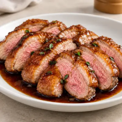 Recette magret de canard au miel et au thym