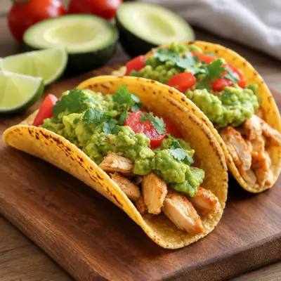 Recette mini tacos au guacamole et poulet