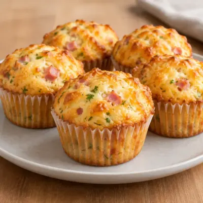 Recette muffins salés au jambon et au fromage