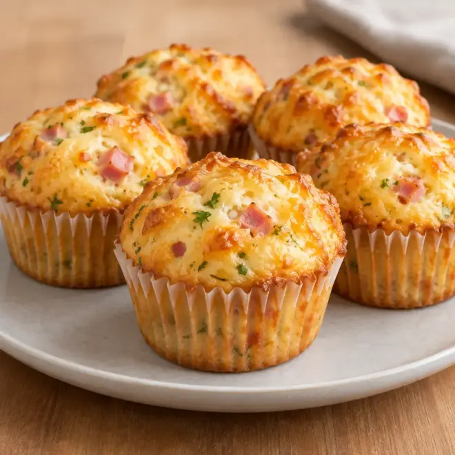 Recette muffins salés au jambon et au fromage