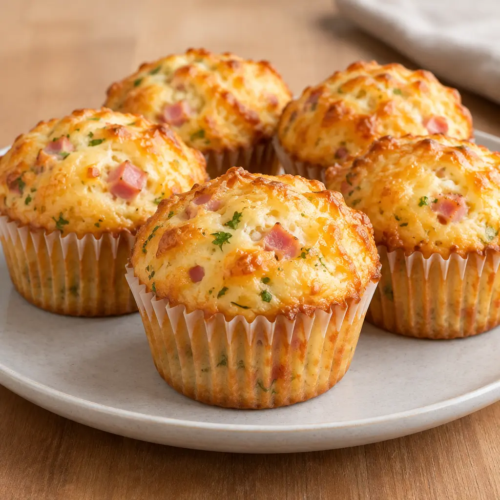 Recette muffins salés au jambon et au fromage