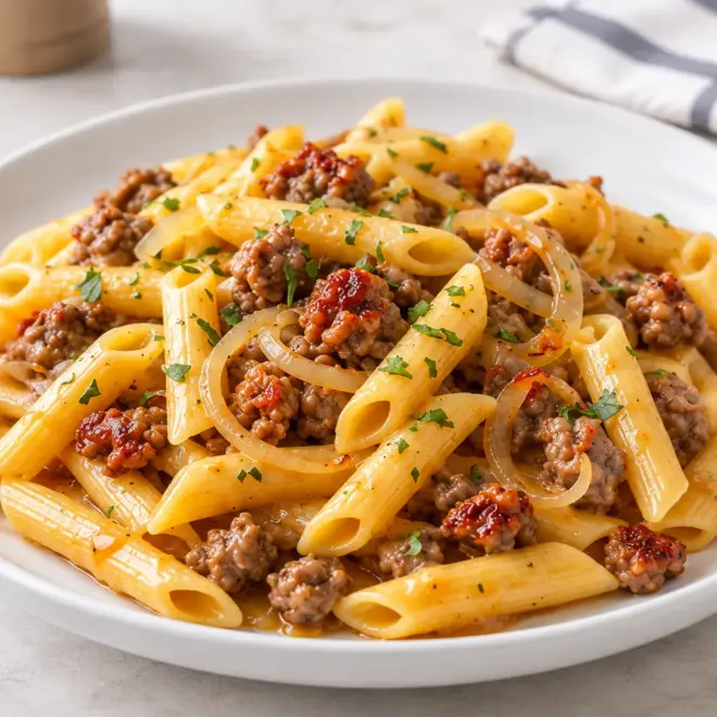 Recette penne viande hachée, facile en 45 minutes
