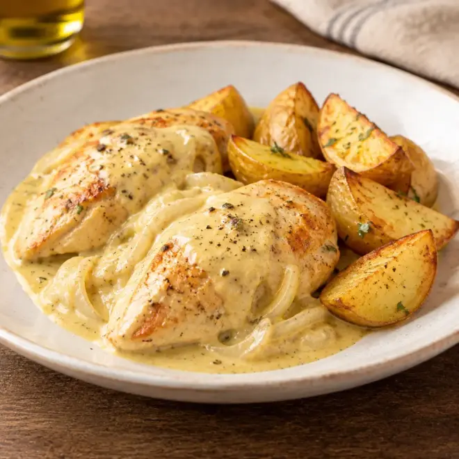 Recette poulet crème moutarde facile